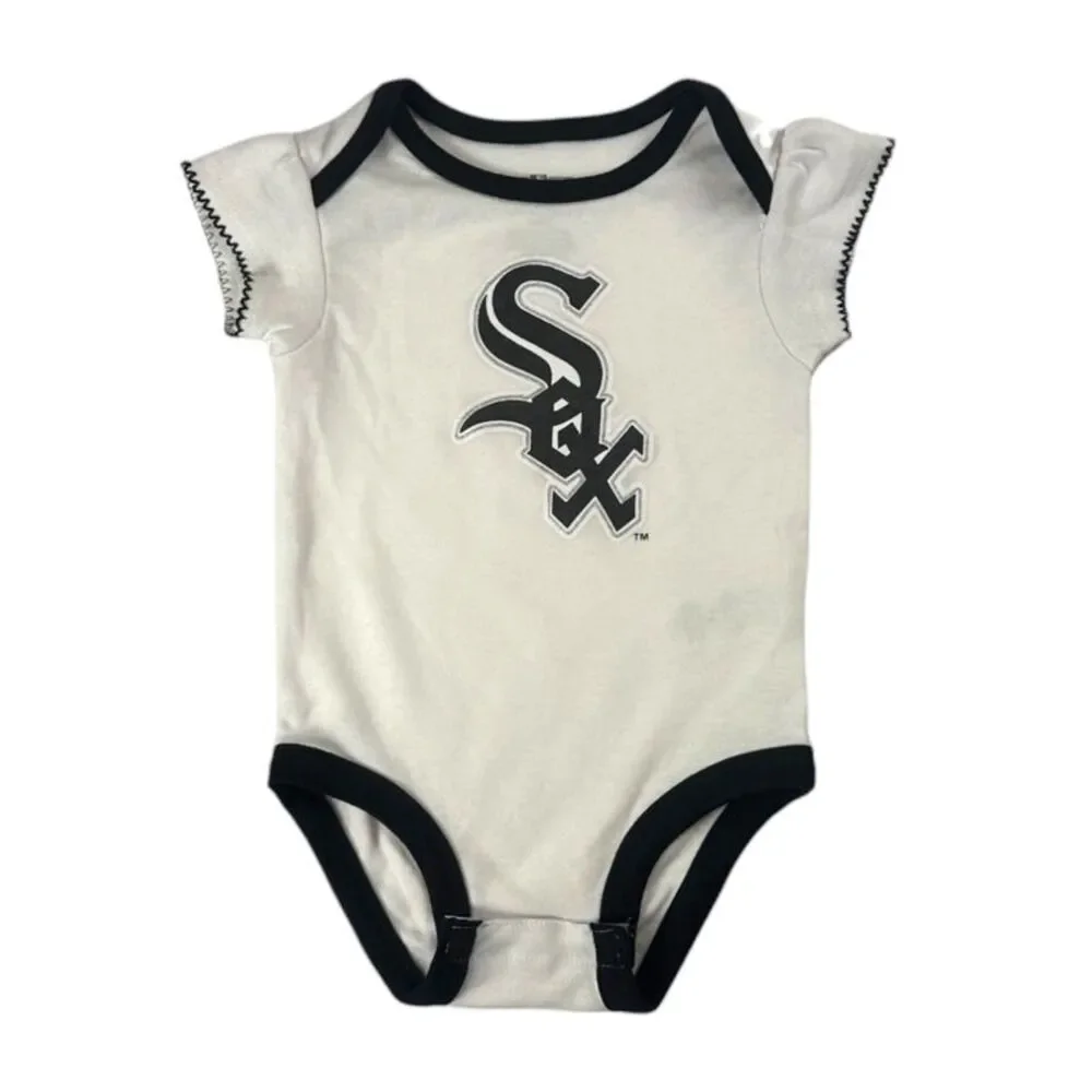 MLB Chicago White Sox Infant Girls Flutter Sleeve Bodysuit 3 Pack, 18 Months